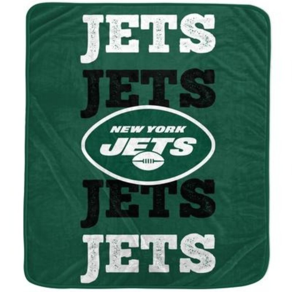 NWT Pegasus New York Jets 60' X 70' Logo Wordmark Plush Blanket